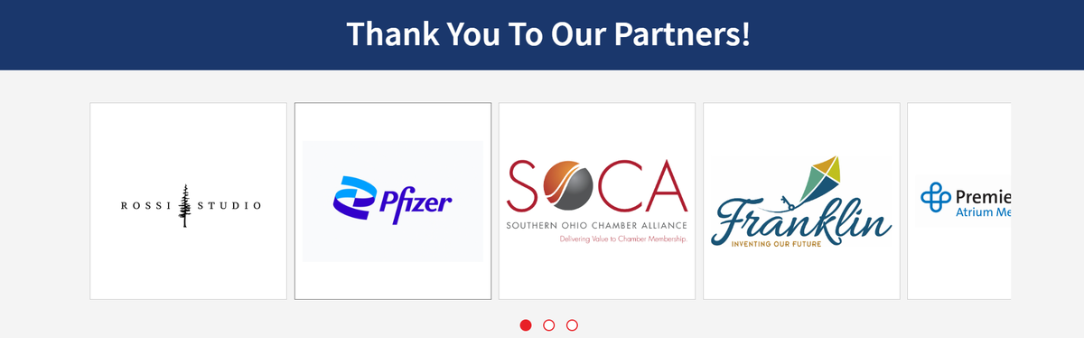 Partner icons on a website